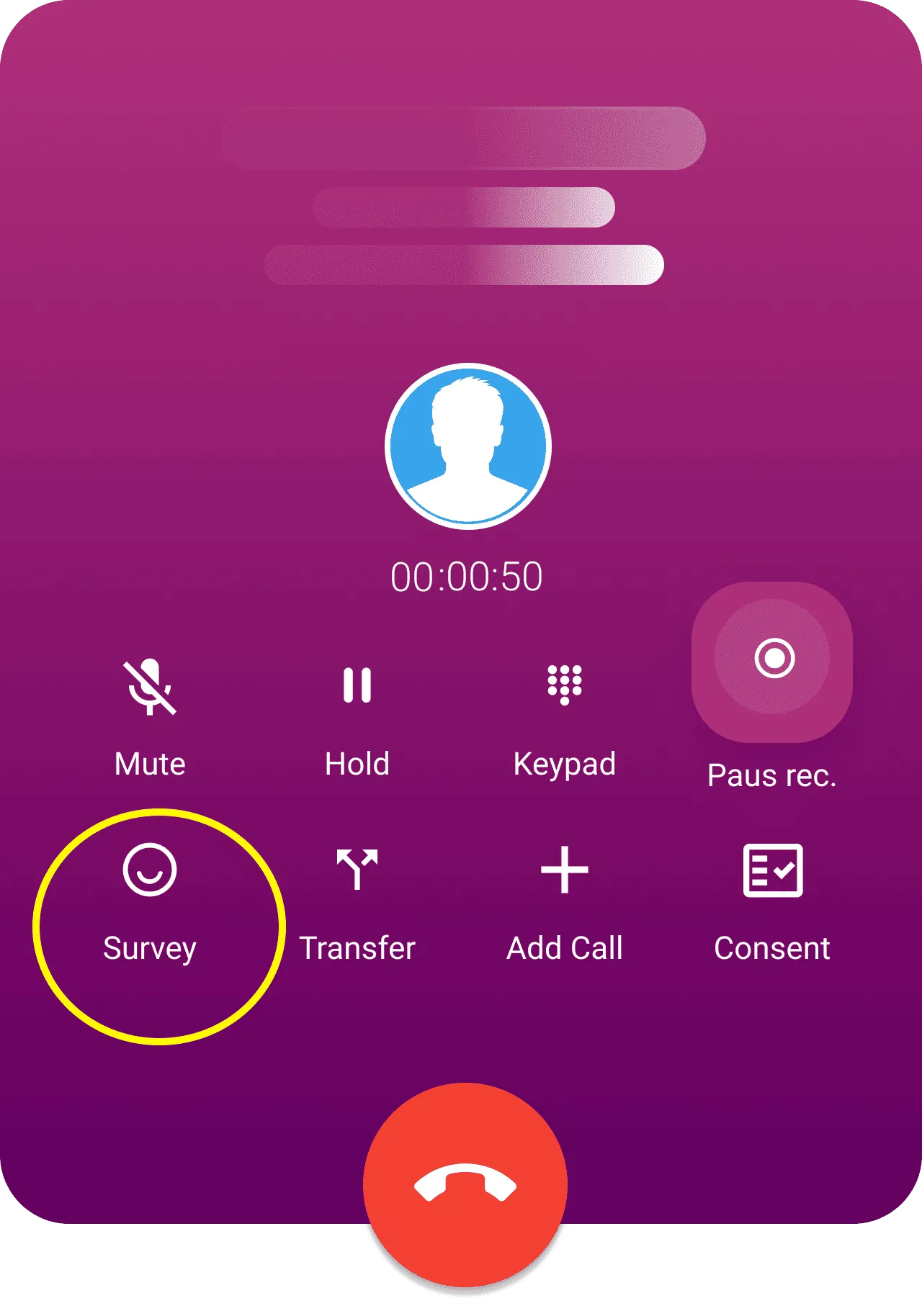 end call survey-CX-ZIWO