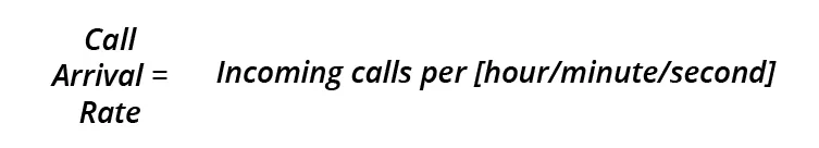 CALL ARRIVAL RATE FORMULA CALL ARRIVAL RATE FORMULA